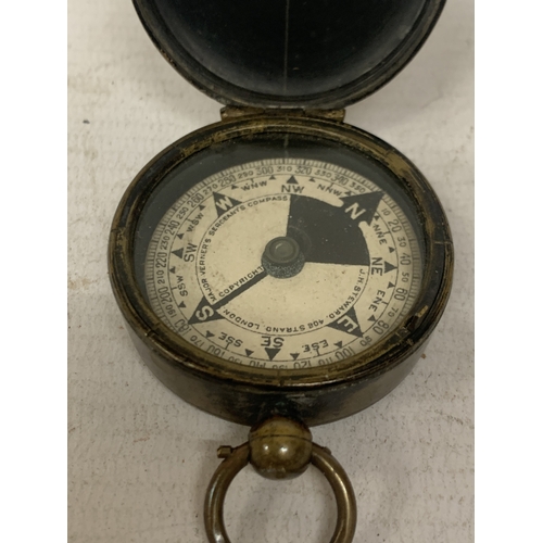 36 - A VINTAGE BRASS, J H STEWARD, LONDON, SERGEANTS COMPASS