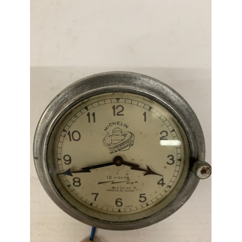 7 - A VINTAGE MICHELIN SWISS MADE CAR CLOCK