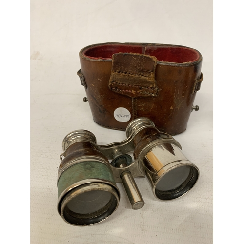50 - THREE PAIRS OF OPERA GLASSES TO INCLUDE, CHEVALIER, PARIS, ETC - TWO IN CASES