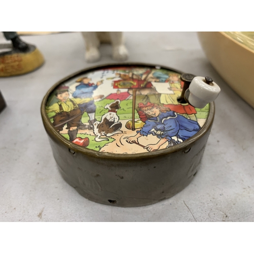 192 - A ROUND VICTORIAN MUSIC BOX