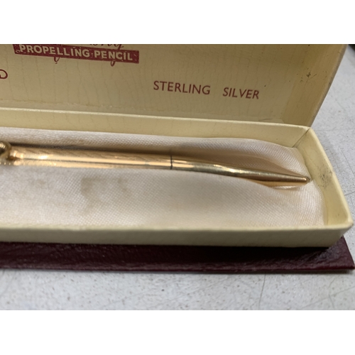 49 - A VINTAGE LIFE-LONG STERLING SILVER PROPELLING PENCIL IN BOX