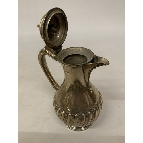 1 - A LATE 19TH CENTURY HALLMARKED LONDON SILVER COFFEEPOT WITH A PYRIFORM BODY WITH LOBED FLUTING TO TH... 