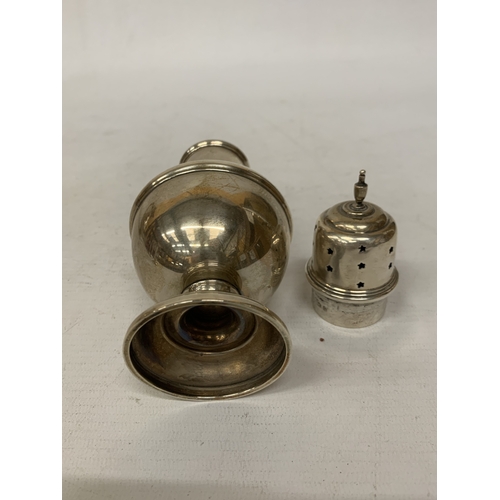2 - A HALLMARKED BIRMINGHAM SILVER SUGAR SHAKER - WEIGHT 122.9 G