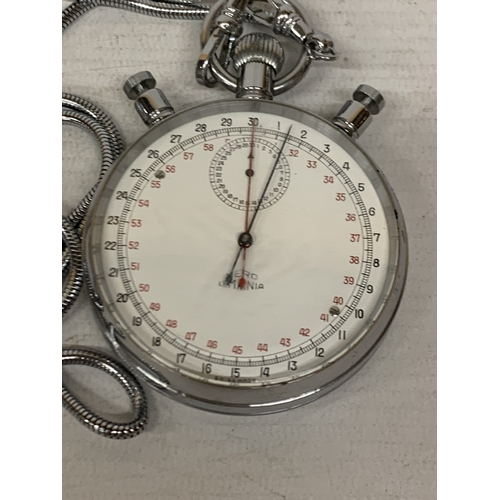 20 - A VINTAGE SWISS MECHANICAL RATTRAPANTE STOPWATCH PRODUCED BY NERO LEMANIA