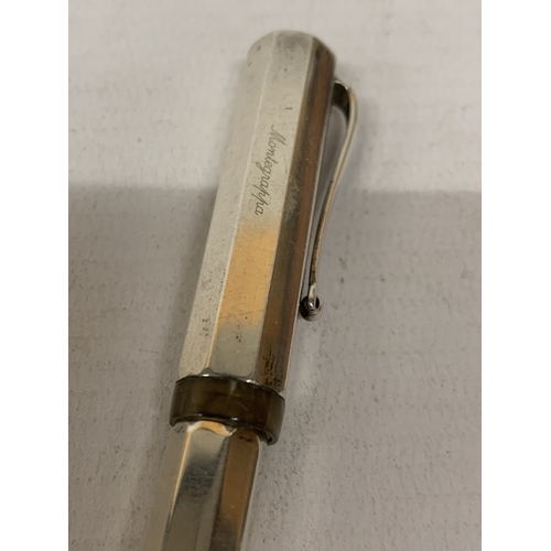 8 - AN ITALIAN MONTEGRAPPA 925 SILVER OCTAGONAL PEN