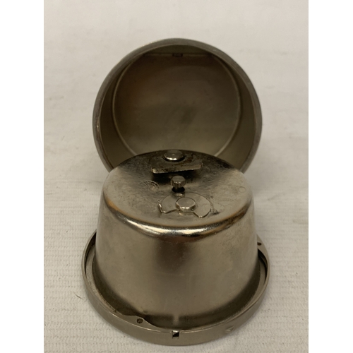 13 - A VINTAGE 1930'S SMITH'S CAR DASHBOARD CLOCK, WITH A WHITE DIAL AND BLUE HANDS, MADE BY THE CRICKLEW... 