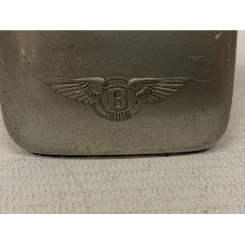 23 - A VINTAGE PEWTER BENTLEY CLOCK