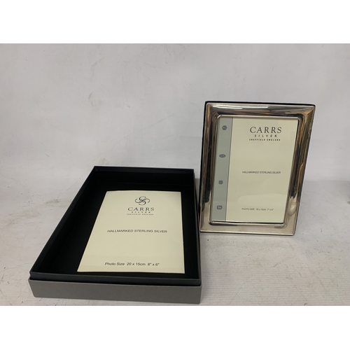 25 - A HALLMARKED SILVER PHOTO FRAME, 18CM X 13CM BOXED