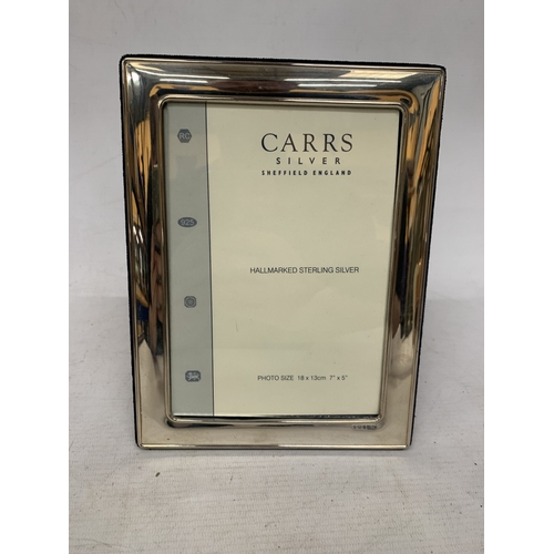 25 - A HALLMARKED SILVER PHOTO FRAME, 18CM X 13CM BOXED