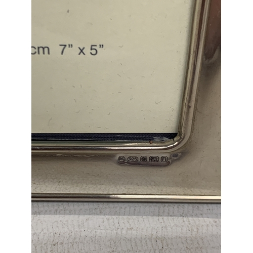 25 - A HALLMARKED SILVER PHOTO FRAME, 18CM X 13CM BOXED