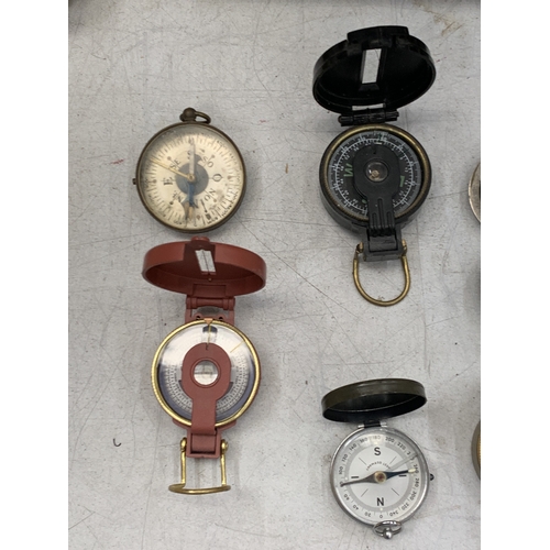 26 - A COLLECTION OF SIX COMPASSES