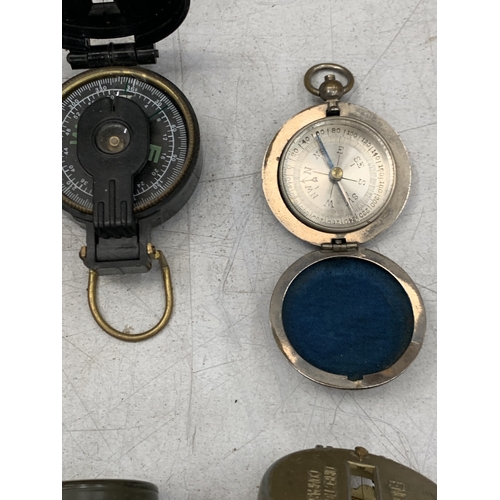 26 - A COLLECTION OF SIX COMPASSES