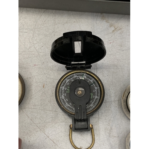 26 - A COLLECTION OF SIX COMPASSES