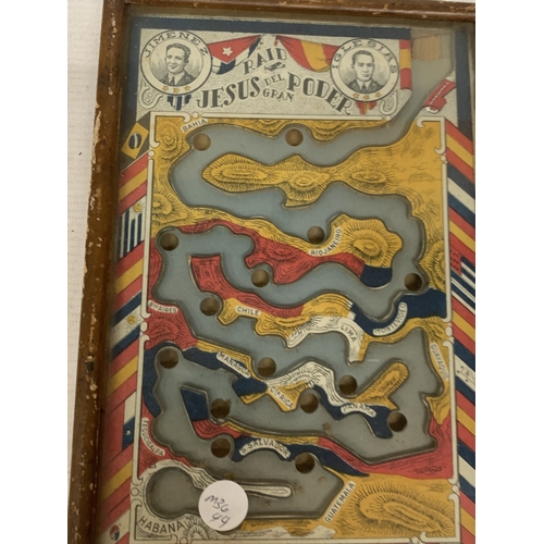 36 - AN ANTIQUE 'RAID JESUS DEL GRAN PODER' 1927 GAME OF DEXTERITY, FROM SPAIN
