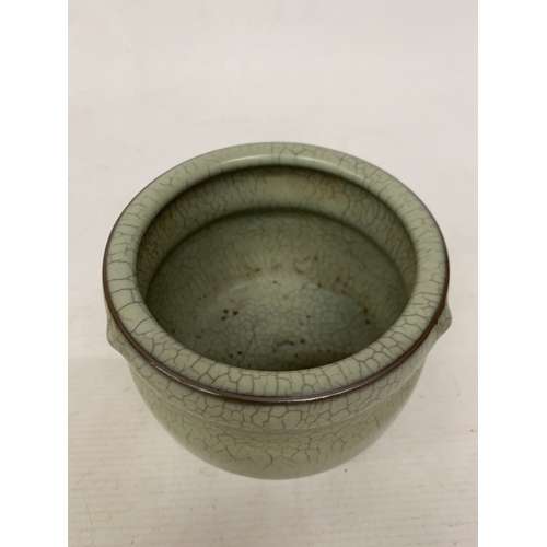 46 - A CHINESE CRACKLE GLAZED CENSER