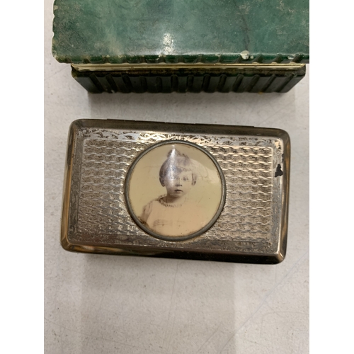 51 - FOUR VINTAGE BOXES TO INCLUDE AN ART DECO WITH LEAPING DEER, ONYX, ETC