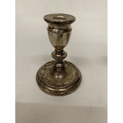 10A - A PAIR OF HALLMARKED BIRMINGHAM SILVER CANDLESTICKS WITH FILLED BASES, GROSS WEIGHT 416.36g