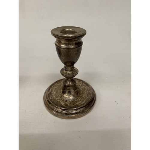 10A - A PAIR OF HALLMARKED BIRMINGHAM SILVER CANDLESTICKS WITH FILLED BASES, GROSS WEIGHT 416.36g