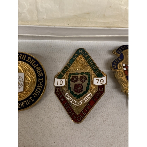 75 - THREE MASONIC ENAMEL BADGES