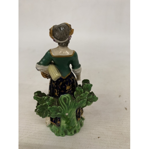 83 - A VINTAGE SMALL CROWN DERBY LADY FIGURE, HEIGHT 12CM