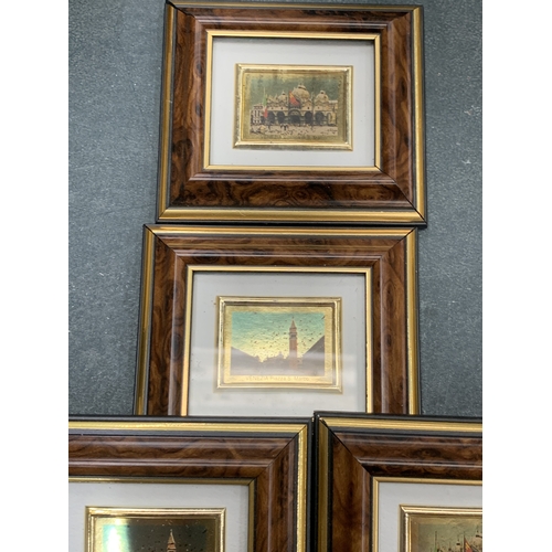 156 - A COLLECTION OF FIVE SMALL FRAMED IMAGES OF VARIOUS TOURIST SITES IN MALTA