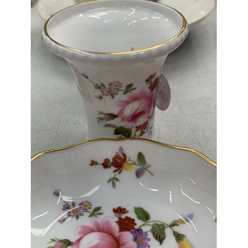 180 - A CROWN DERBY PIN DISH AND SMALL VASE