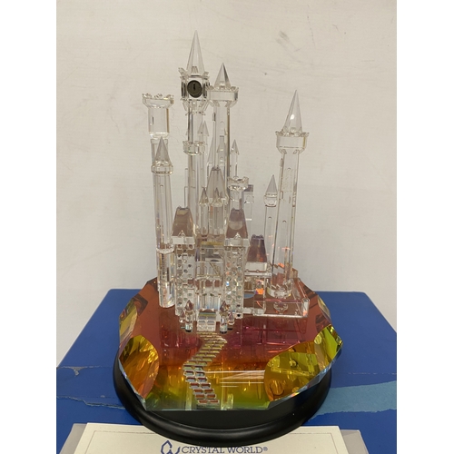 27 - A DISNEY SHOWCASE COLLECTION CRYSTAL WORLD CINDERELLA CASTLE - BOXED WITH COA