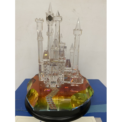 27 - A DISNEY SHOWCASE COLLECTION CRYSTAL WORLD CINDERELLA CASTLE - BOXED WITH COA