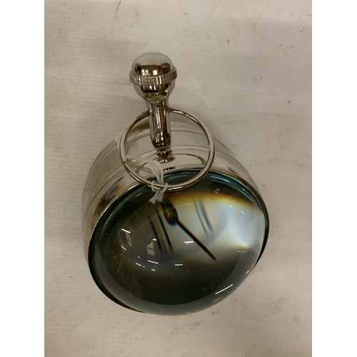 31 - A CHROME AND GLASS ESSO BUBBLE CLOCK