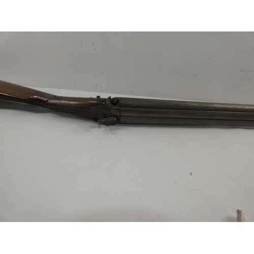 307 - A MID 19TH CENTURY PERCUSSION CAP SIDE BY SIDE 16 BORE SHOTGUN BY WALTON AND CO, 71CM BARRELS, LENGT... 