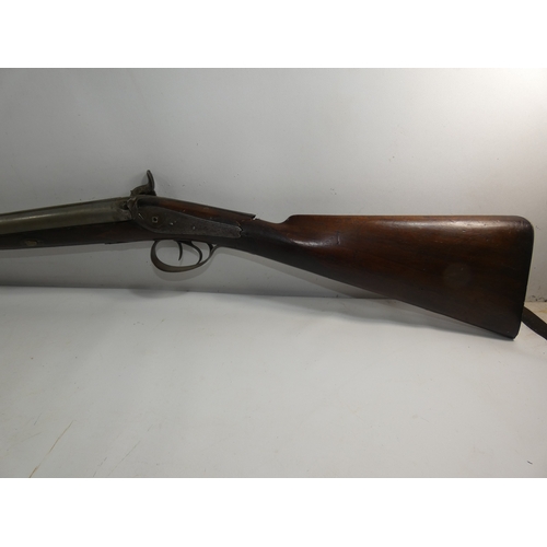 307 - A MID 19TH CENTURY PERCUSSION CAP SIDE BY SIDE 16 BORE SHOTGUN BY WALTON AND CO, 71CM BARRELS, LENGT... 