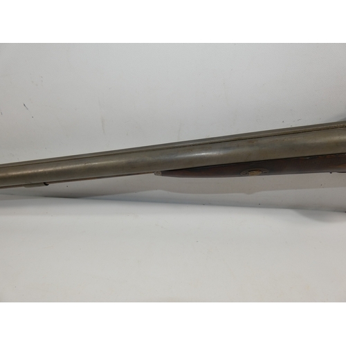 307 - A MID 19TH CENTURY PERCUSSION CAP SIDE BY SIDE 16 BORE SHOTGUN BY WALTON AND CO, 71CM BARRELS, LENGT... 