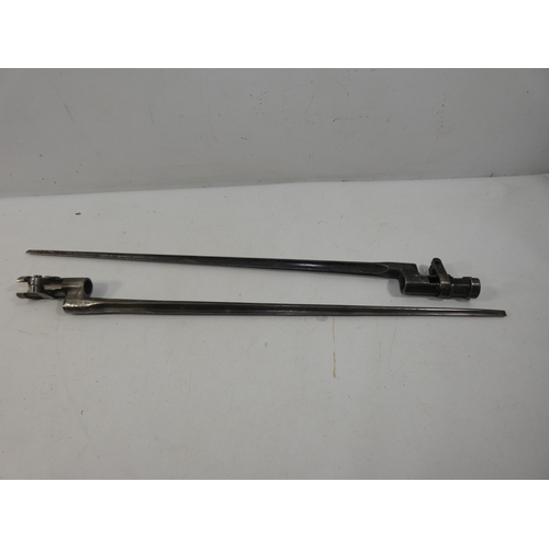 320 - A RUSSIAN SOCKET BAYONET 42CM BLADE LENGTH 50CM AND ONE OTHER (2)