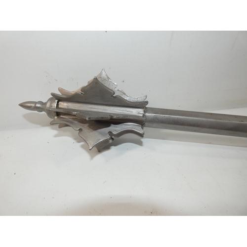 344 - A 20TH CENTURY MEDIEVAL STYLE MACE, LENGTH 62CM