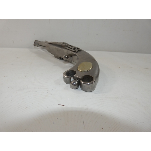 346 - A SCOTTISH ALL STEEL FLINTLOCK NON FIRING BELT PISTOL, 19CM BARREL, LENGTH 33CM