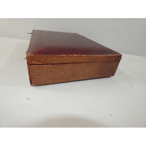 347 - A VINTAGE LEATHER COVERED BOX SUITABLE TO MAKE INTO A PISTOL CASE, EXTERNAL MEASUREMENTS, 19 X 25.5C... 