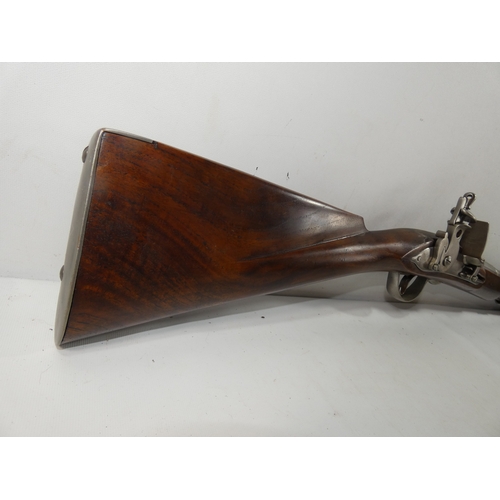 348 - A NON FIRING DOGLOCK BLUNDERBUSS, 45CM BARREL, WOODEN STOCKED, LENGTH 87CM