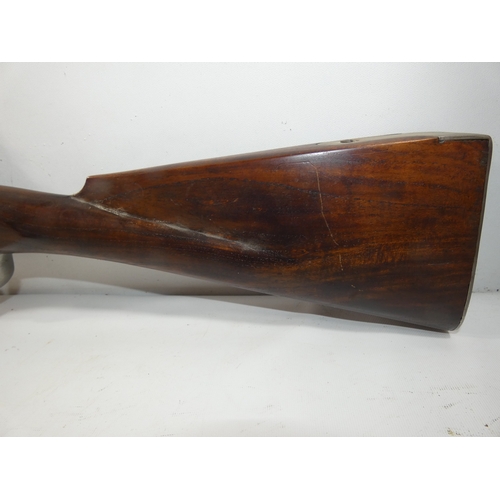 348 - A NON FIRING DOGLOCK BLUNDERBUSS, 45CM BARREL, WOODEN STOCKED, LENGTH 87CM