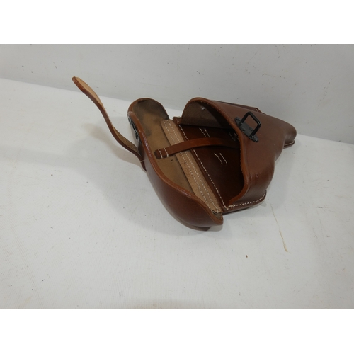 350 - A BROWN LEATHER HOLSTER PISTOL FOR A P38 PISTOL