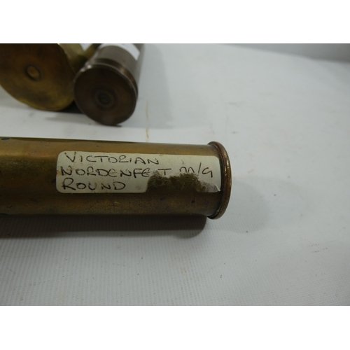 352 - A COLLECTION OF FOUR INERT SHELLS, HEIGHTS FROM 13 TO 20CM