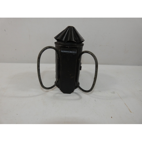 353 - A RARE LATE 19TH CENTURY VICTORIAN POLICE BULLEYE LANTERN WITH CHRISTMAS TREE TOP, HEIGHT 15CM