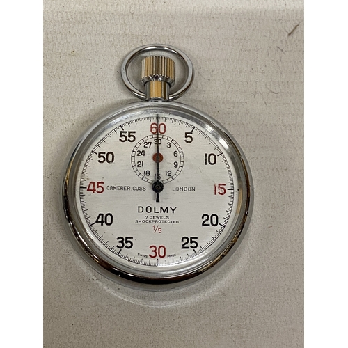 14 - TWO VINTAGE STOP WATCHES TO INCLUDE A PASTOR BASKET BALL STOP WATCH AND A DOLMY