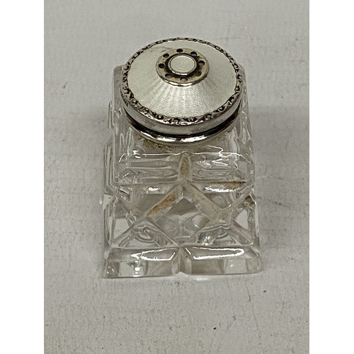 17 - A NORWEGIAN SILVER AND ENAMEL LIDDED POT