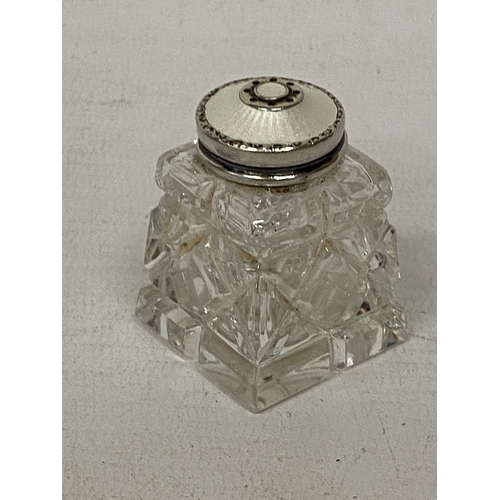 17 - A NORWEGIAN SILVER AND ENAMEL LIDDED POT