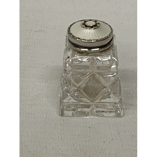 17 - A NORWEGIAN SILVER AND ENAMEL LIDDED POT