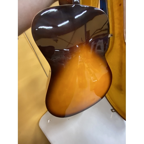 43 - AN ARTISAN ELECTRIC GUITAR WITH A HARD CASE - REPAIR TO THE HEADSTOCK