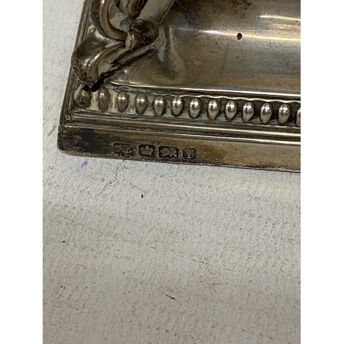 47 - A HALLMARKED SHEFFIELD SILVER INKWELL WITH WEIGHTED BASE, GROSS WEIGHT 278.71g