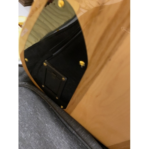53 - AN AS NEW FIVE STRING ELECTRIC BASS GUITAR WITH CASE