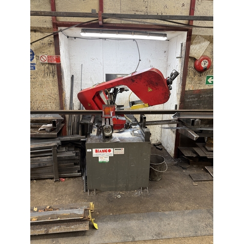 106 - A 2019 BIANCO MOD 420 MAN 1.87KW POWER HACKSAW (3 PHASE) IN GOOD WORKING ORDER WHILST ALL DESCRIPTIO... 