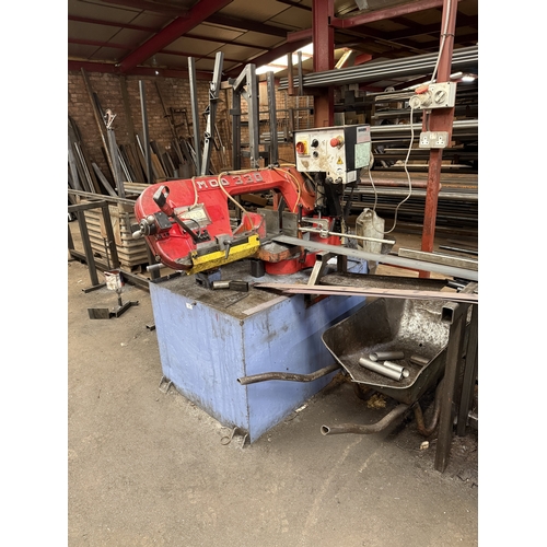 107 - AN APPROX 2016 BIANCO MOD 330  POWER HACKSAW (3 PHASE), IN GOOD WORKING ORDER WHILST ALL DESCRIPTION... 